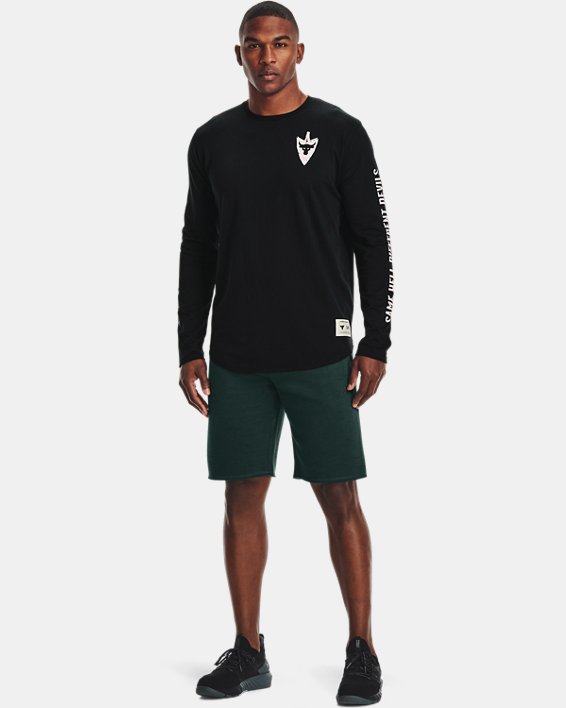 Men's Project Rock Charged Cotton® Fleece Shorts, Green, pdpMainDesktop image number 2